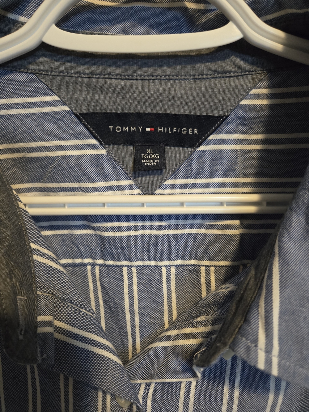 Tommy Hilfiger Blue White Striped Button Up Shirt Women's XL - Picture 3 of 3